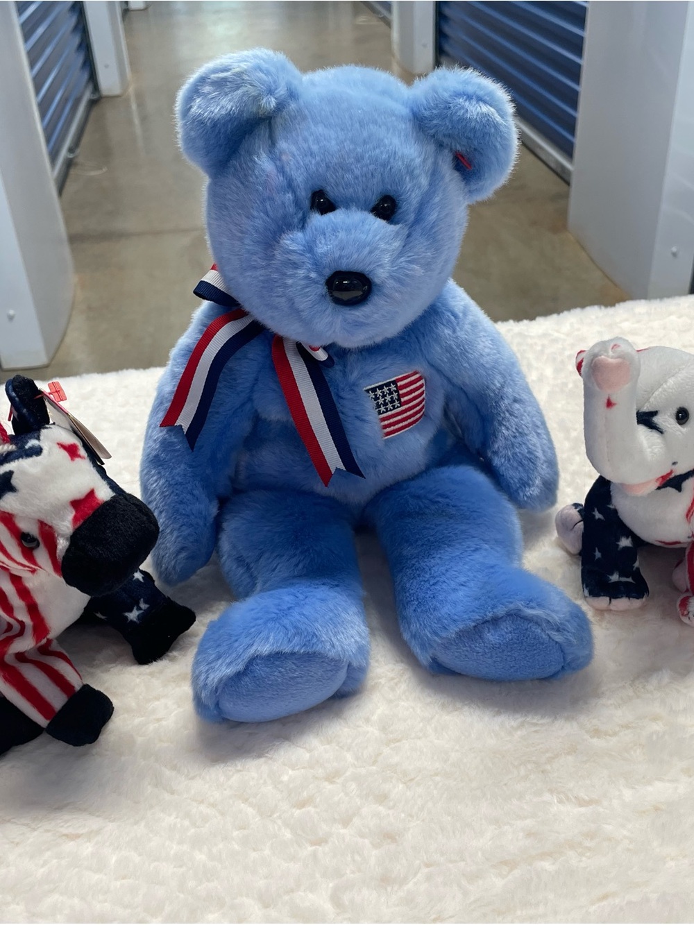 VTG Ty Beanie Buddy America Bear & 2000 Election Beanie Babies Bundle 3pc